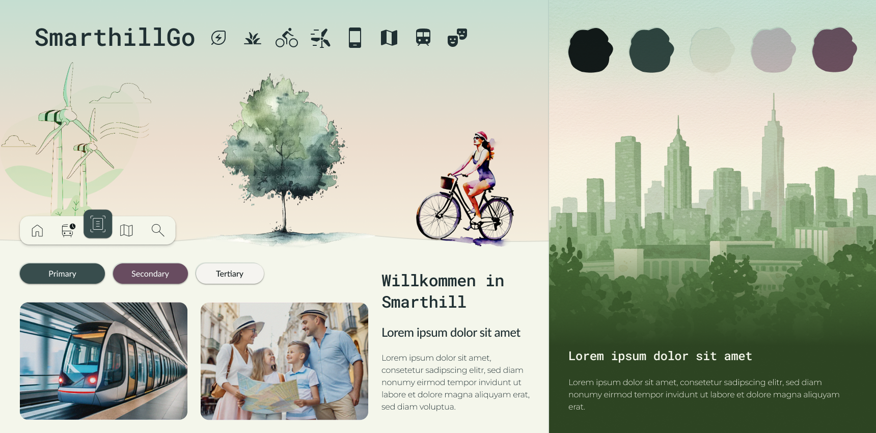 Moodboard of SmarthillGo App